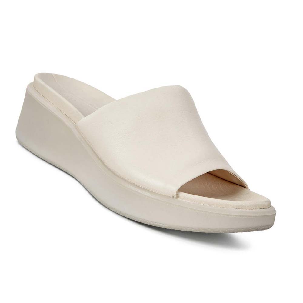 Women's Ecco Flowt Lx Wedge Sandals White | USA 183SGL